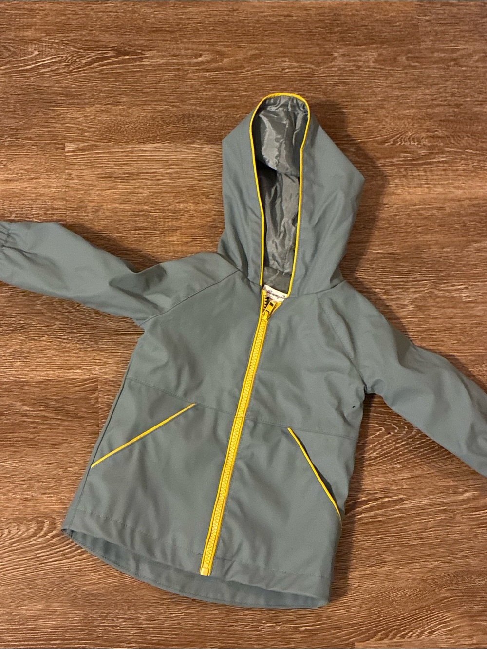 Tommy Bahama Baby Dinosaur Hooded Rain Jacket Gray Yellow 12M